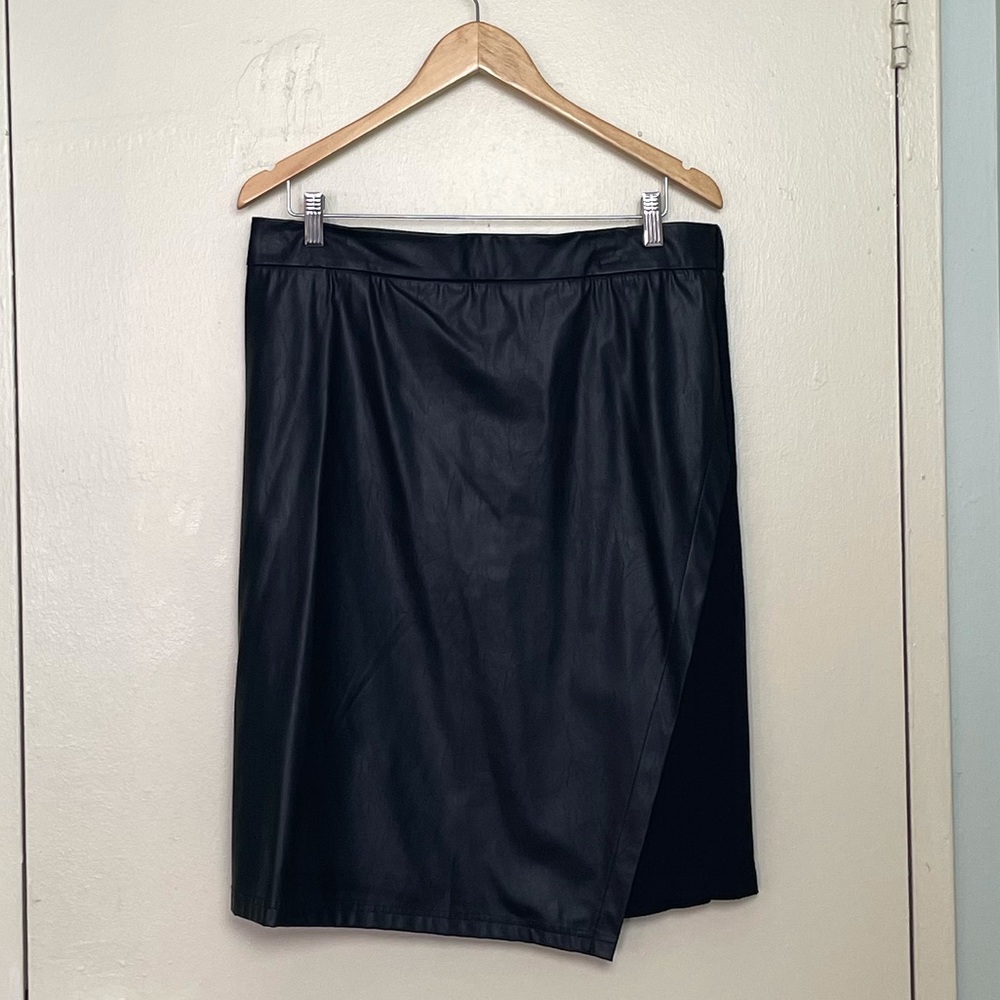 Universal Standard Vegan Leather & Jersey Skirt 14